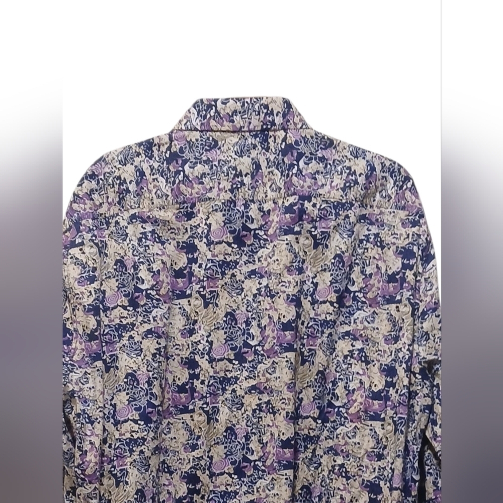 English Laundry-NWOT Multi Color Abstract Button Down Men's Long Sleeve Shirt - Picture 6 of 7